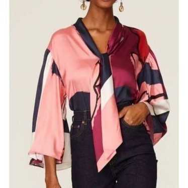 Tanya Taylor Satin colorful Blouse