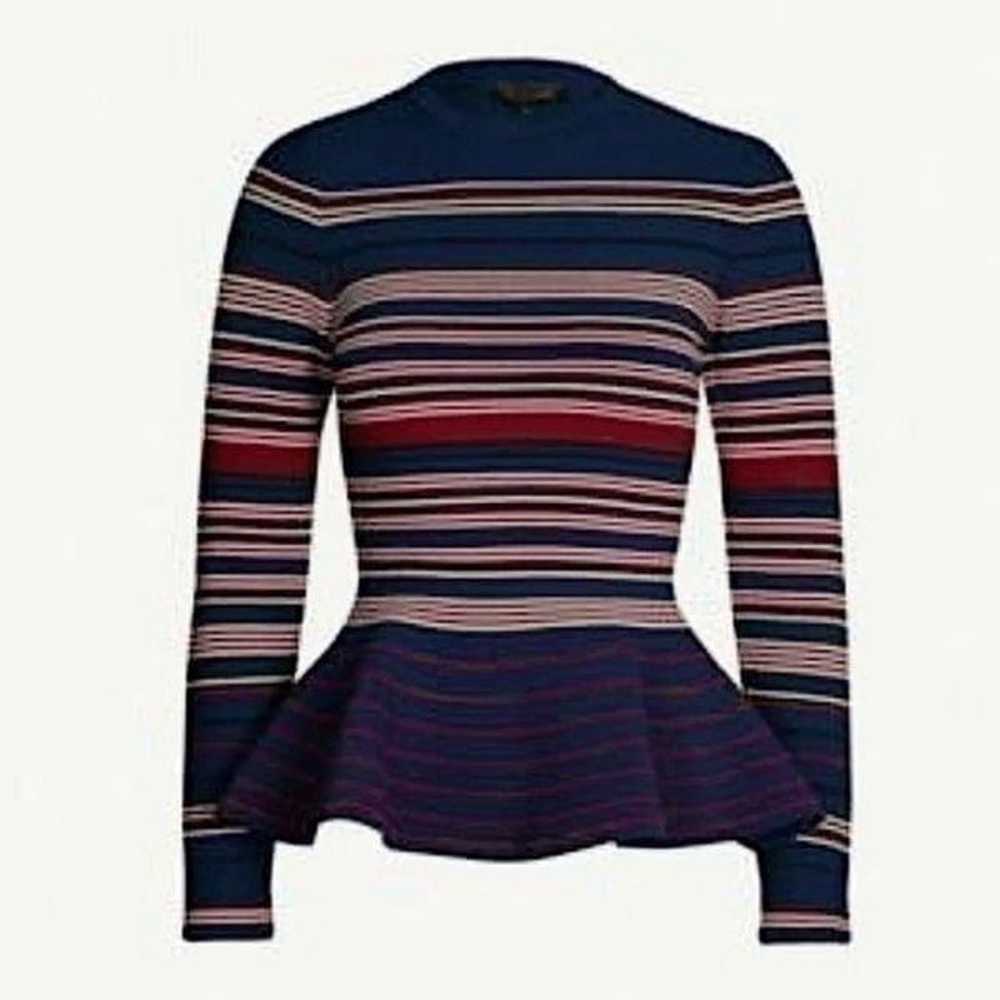 Ted Baker Women's Blue Striped Leytina Peplum Top… - image 2