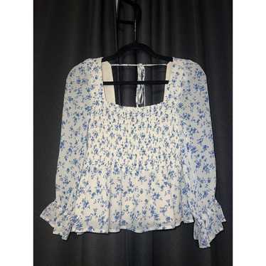 Reformation Braelyn Smocked Puff Sleeve Top Small - image 1