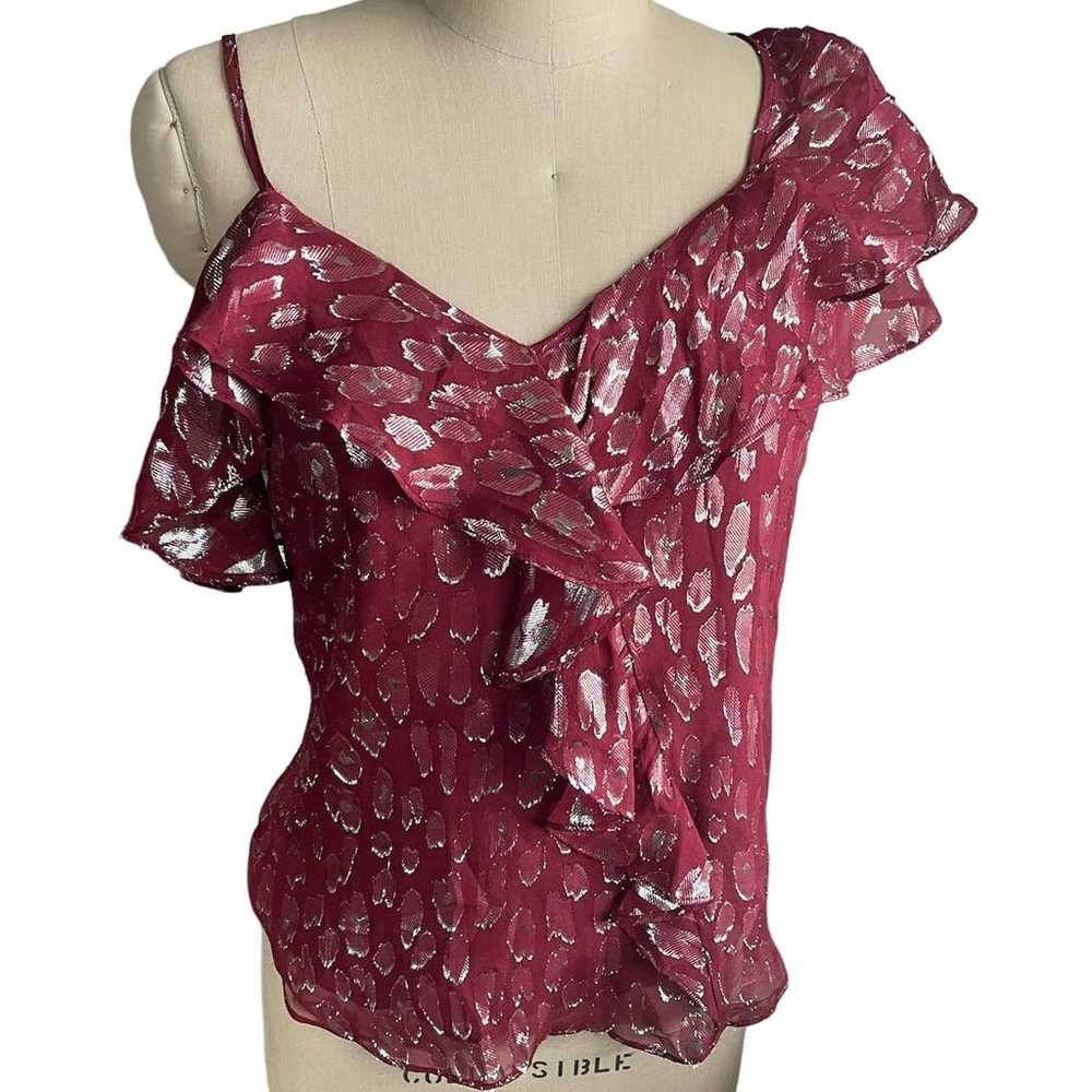 Veronica Beard Benton Leopard Burgundy & Silver R… - image 3