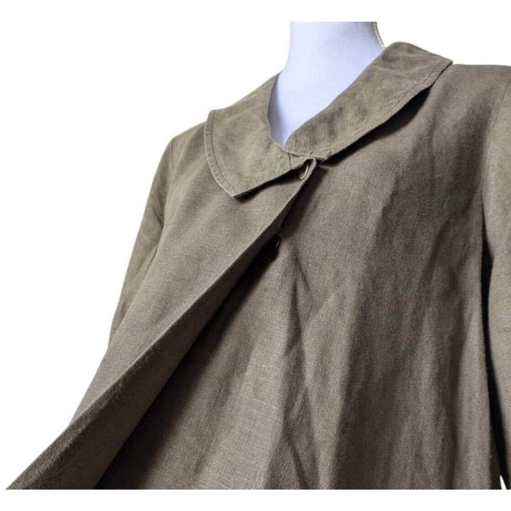 Flax 100% Linen Olive Green Asymmetrical Drapey L… - image 6