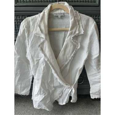 NWOT Anne Fontaine Paris 100% linen wrap blouse, … - image 1