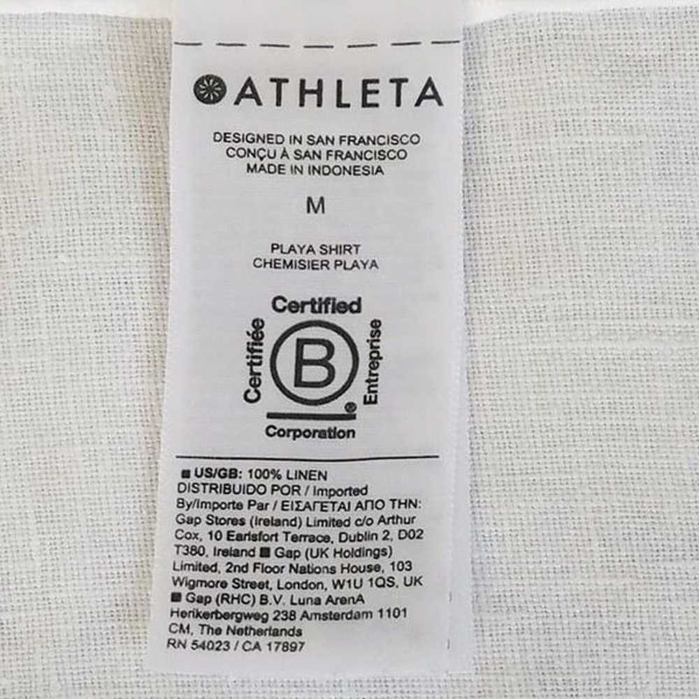 Athleta Womens White Shirt Playa Linen Button Fro… - image 10