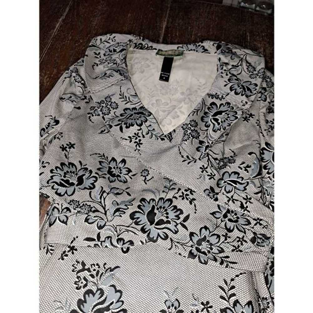 Medium Tracy Porter Cream Blue Floral Long Sleeve… - image 2