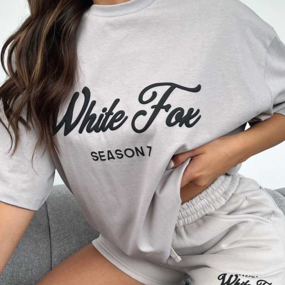 overcast white fox oversize shirt and lounge shor… - image 2