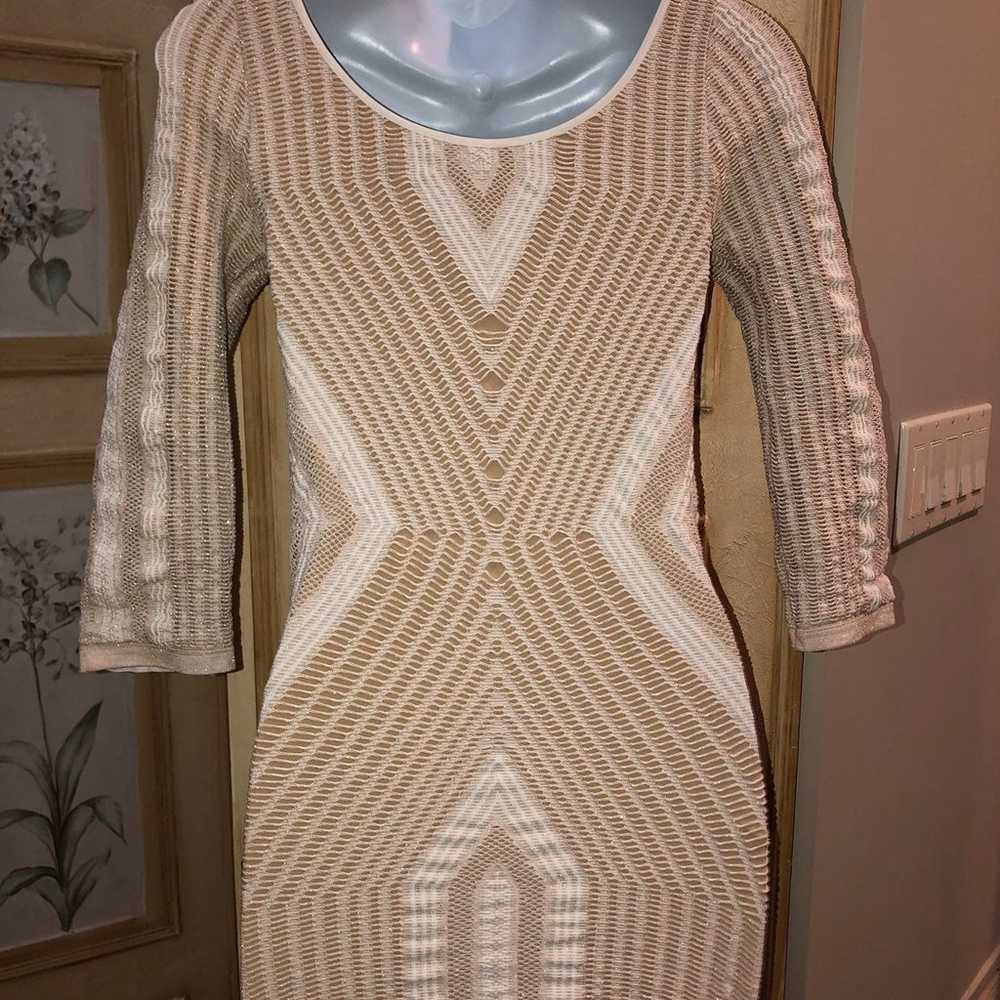 Bebe NWOT gold bodycon stretchy dress - image 3