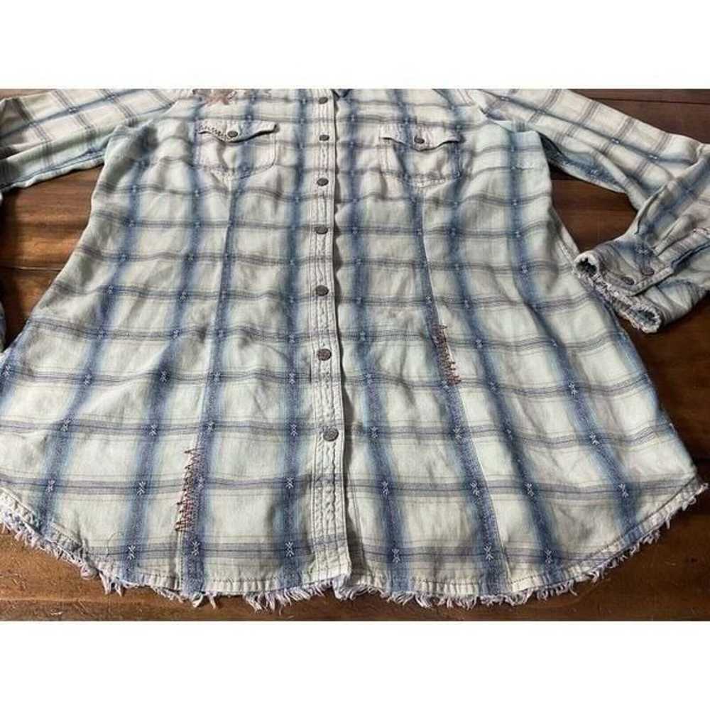 Ryan Michael Western Flannel Snap Shirt Womens La… - image 2