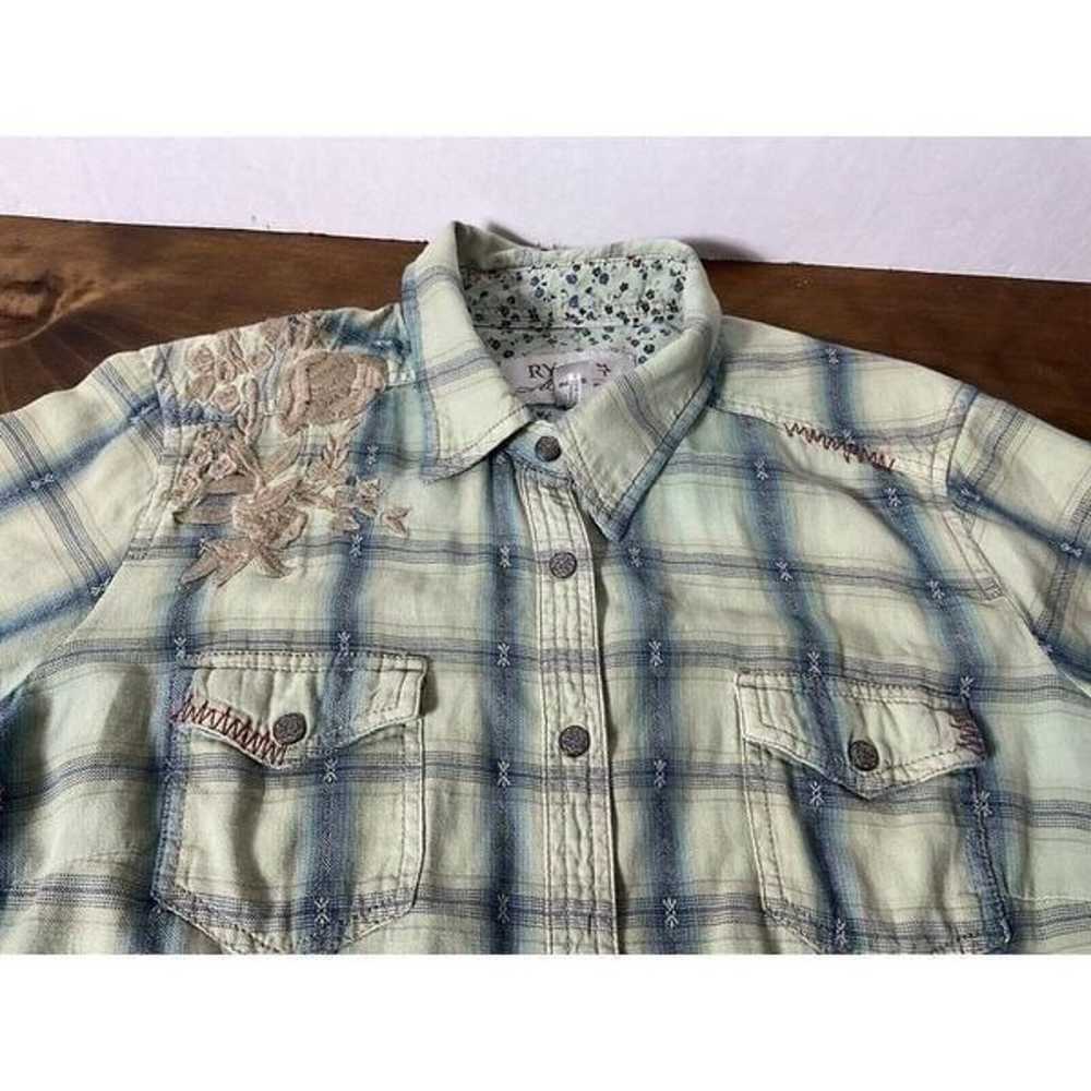 Ryan Michael Western Flannel Snap Shirt Womens La… - image 5