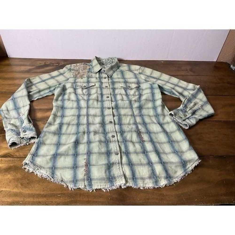 Ryan Michael Western Flannel Snap Shirt Womens La… - image 7