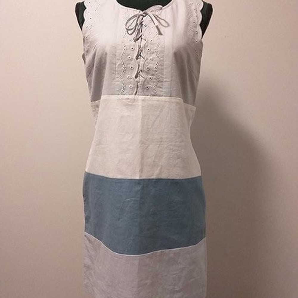 See by Chloe blue colorblock linen dress - image 1