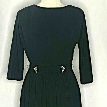 Vintage 60s Henry Lee Midi Dress S Black - image 1