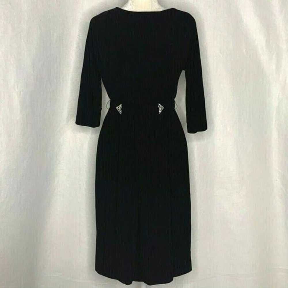 Vintage 60s Henry Lee Midi Dress S Black - image 2