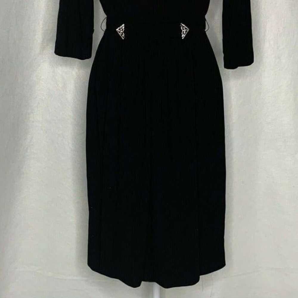 Vintage 60s Henry Lee Midi Dress S Black - image 3