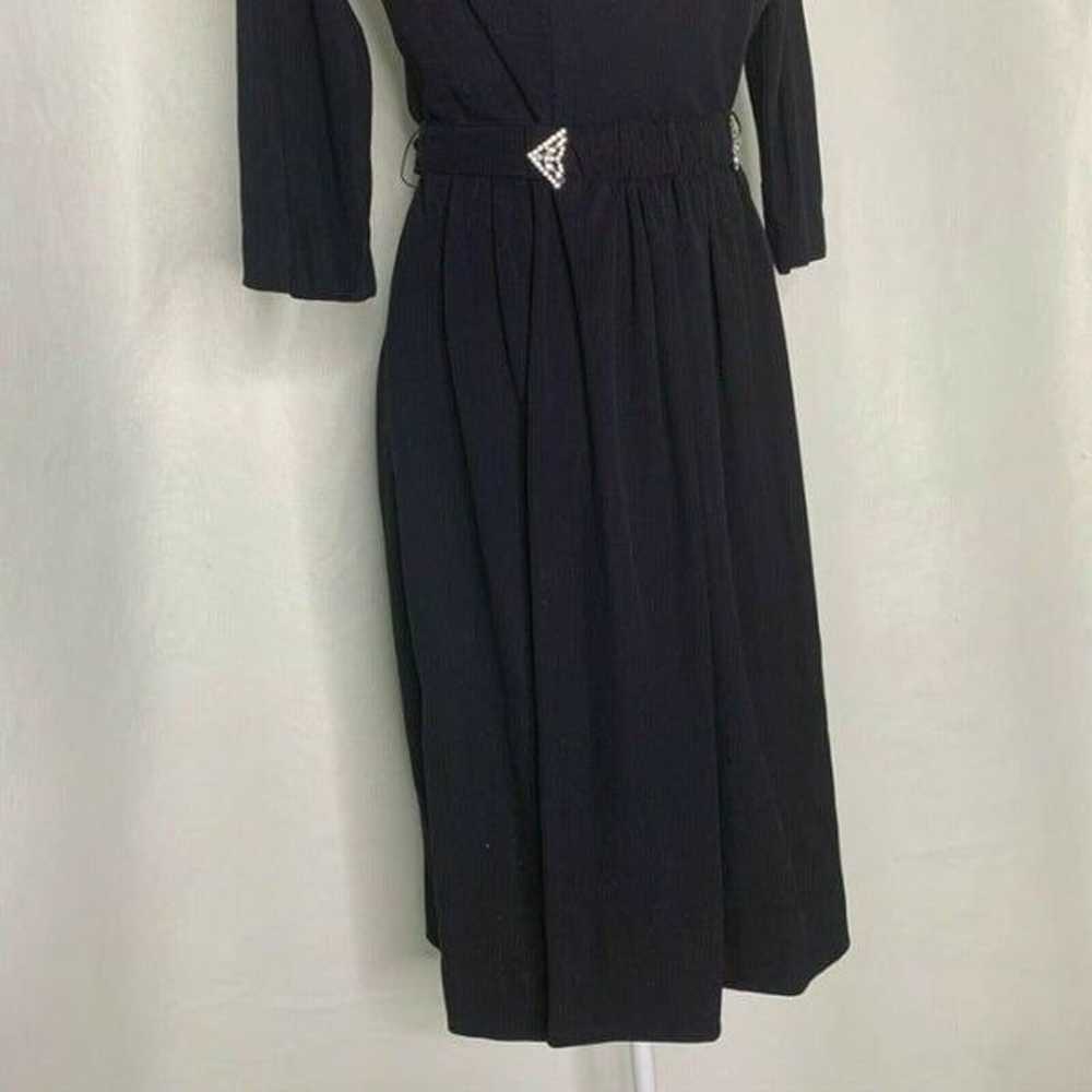 Vintage 60s Henry Lee Midi Dress S Black - image 5