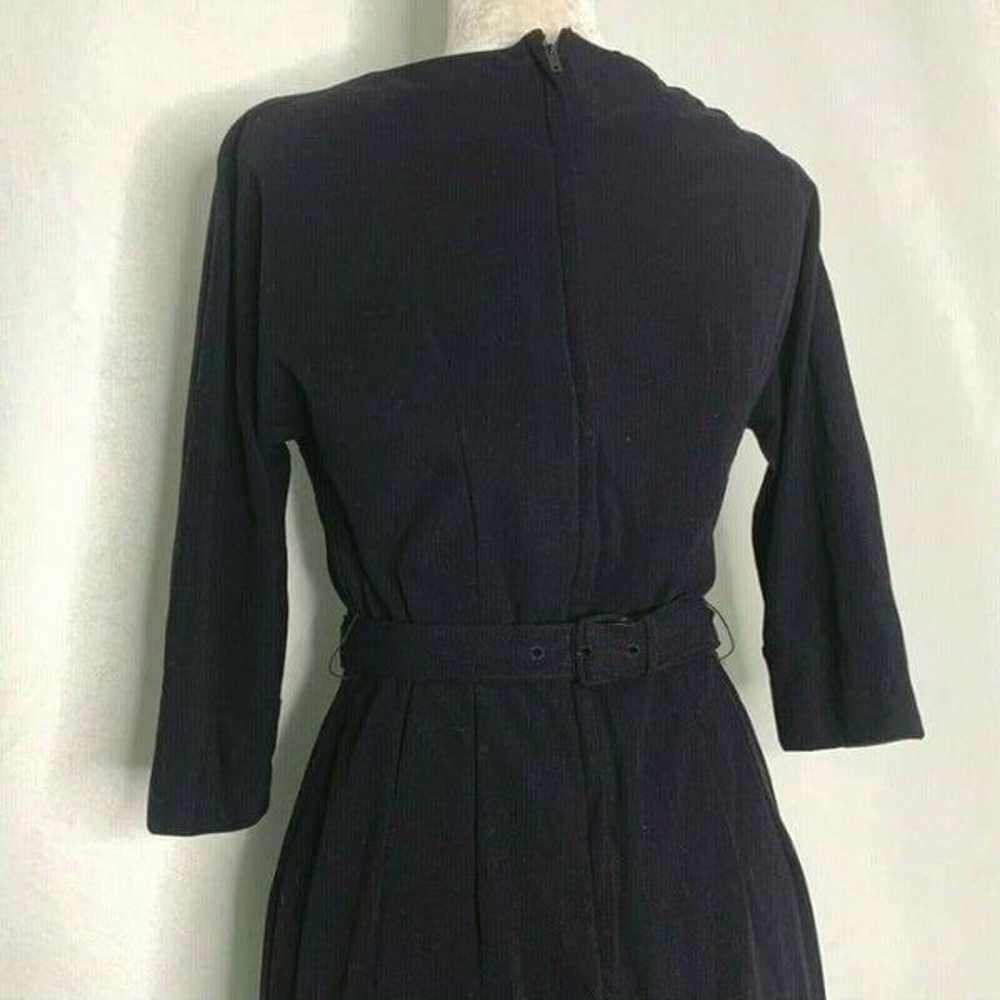 Vintage 60s Henry Lee Midi Dress S Black - image 8