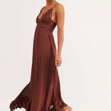 Free People Adella Maxi Slip Dress in Mocha Size … - image 1