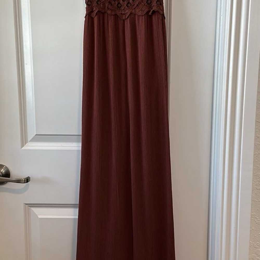 Free People Adella Maxi Slip Dress in Mocha Size … - image 3