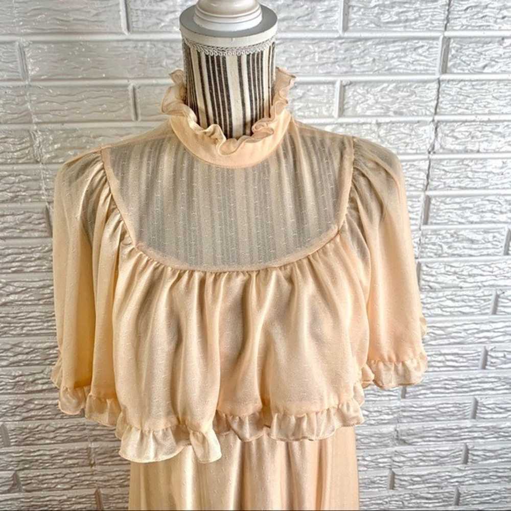 Vintage Peach Flowy Tiered Maxi Dress - image 2