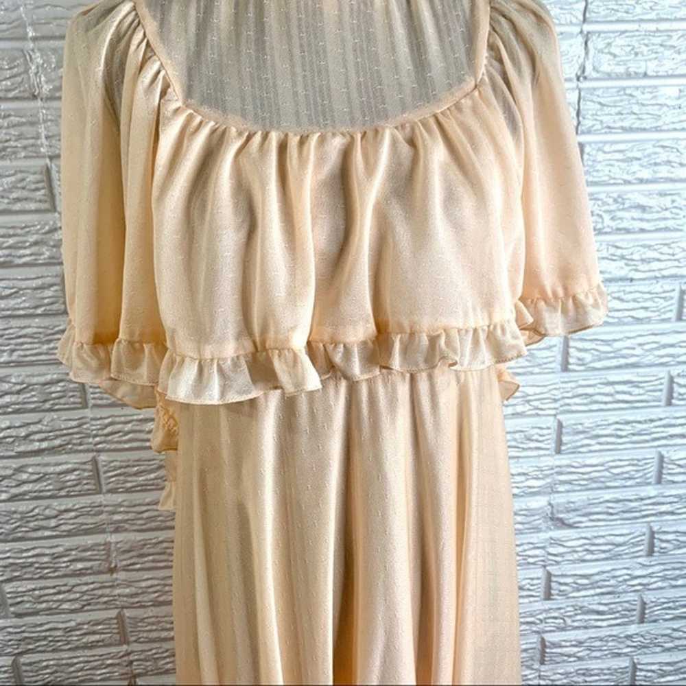 Vintage Peach Flowy Tiered Maxi Dress - image 4