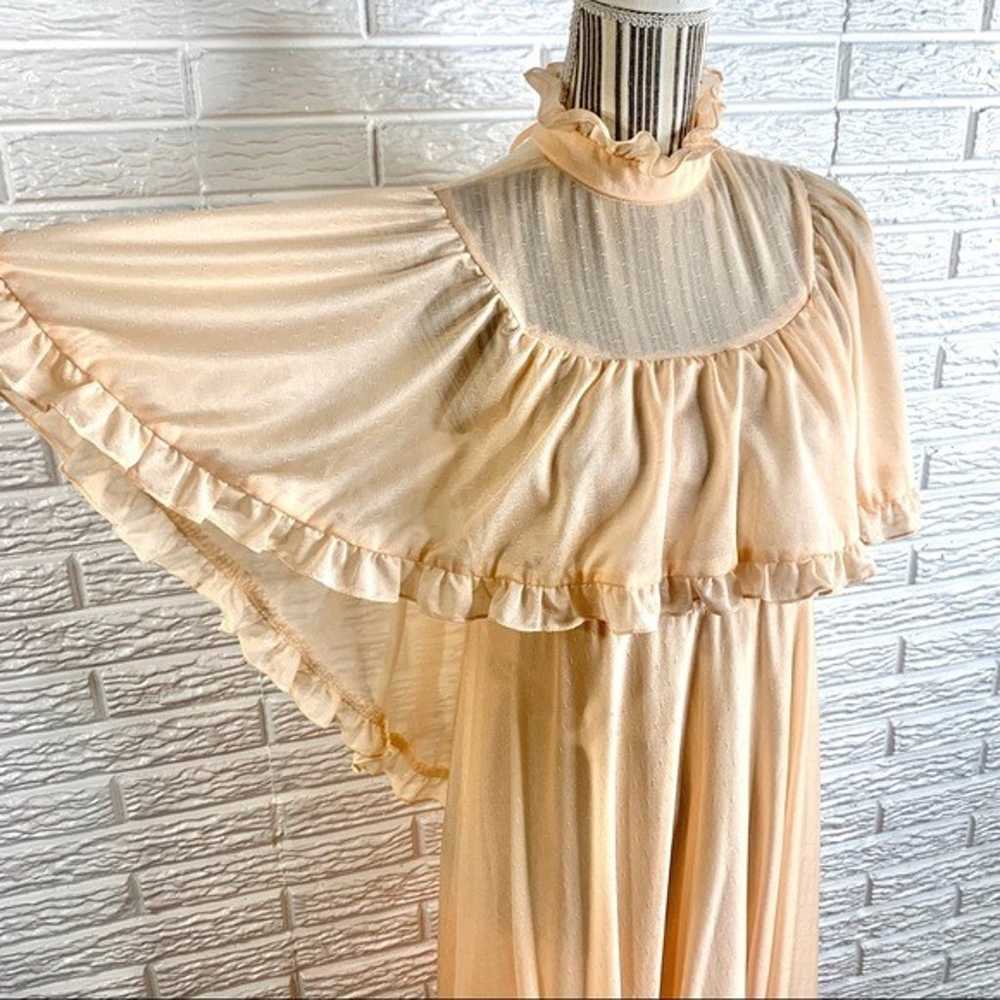 Vintage Peach Flowy Tiered Maxi Dress - image 5