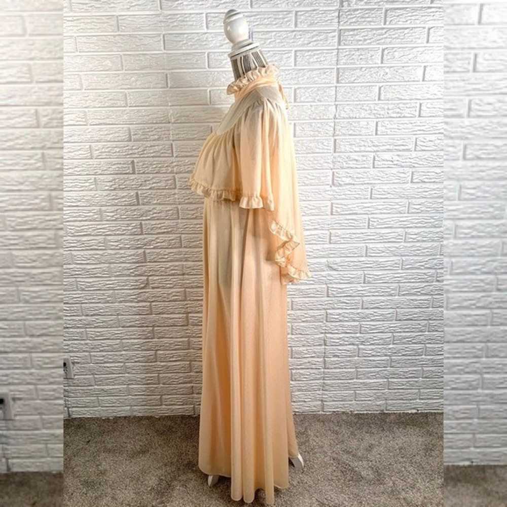 Vintage Peach Flowy Tiered Maxi Dress - image 7