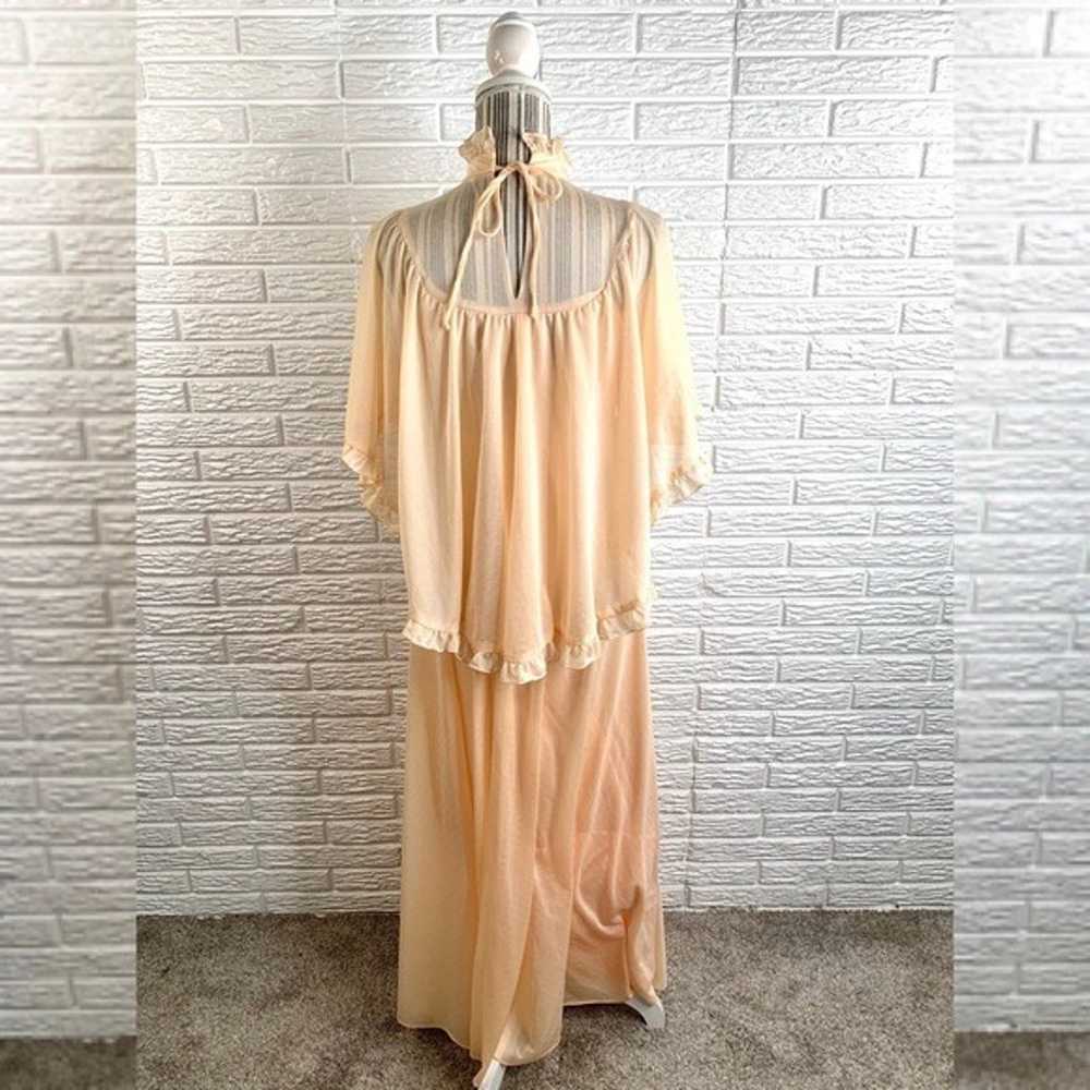 Vintage Peach Flowy Tiered Maxi Dress - image 8