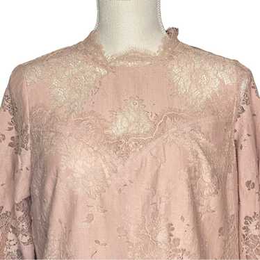 Heartloom Mauve Lace Blouse with High Collar Size… - image 1