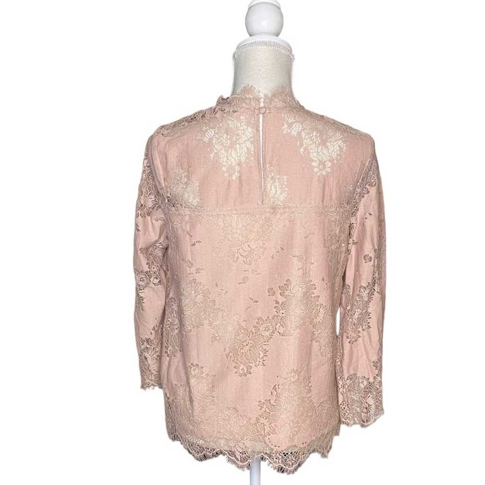 Heartloom Mauve Lace Blouse with High Collar Size… - image 5