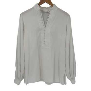 Trina Turk Bianca Blouse Long Balloon Sleeve Half… - image 1