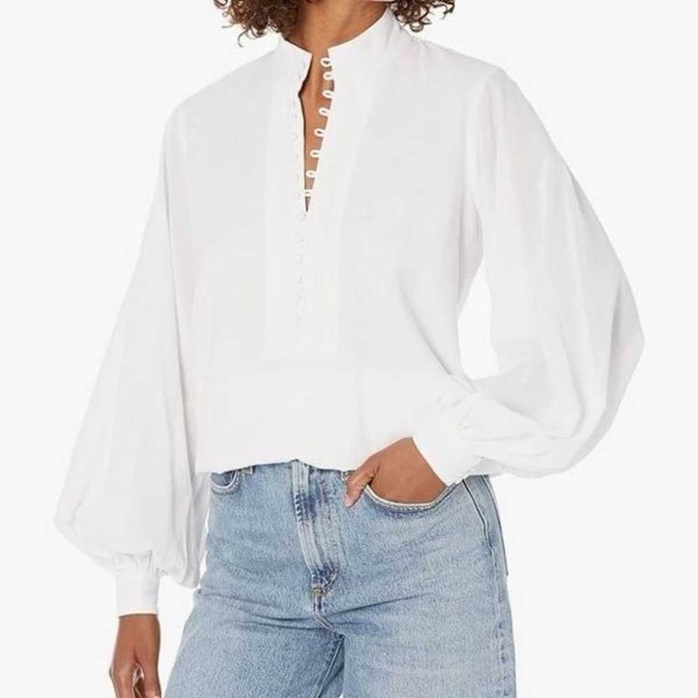 Trina Turk Bianca Blouse Long Balloon Sleeve Half… - image 8