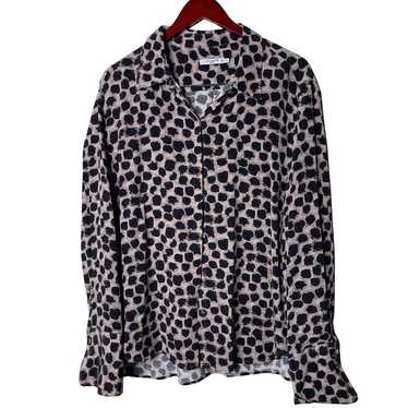 M.M.LaFleur Leopard Washable Silk Tatum Button do… - image 1