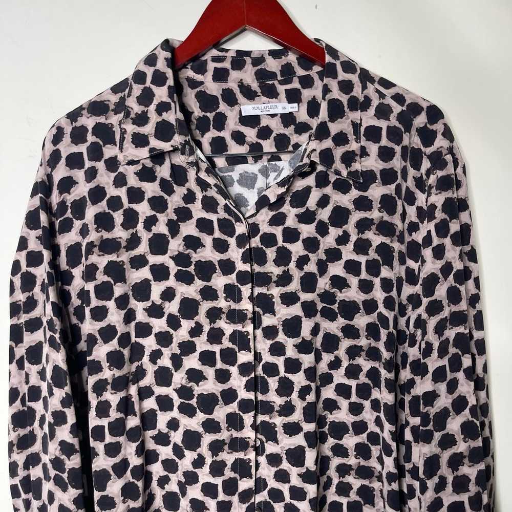 M.M.LaFleur Leopard Washable Silk Tatum Button do… - image 6