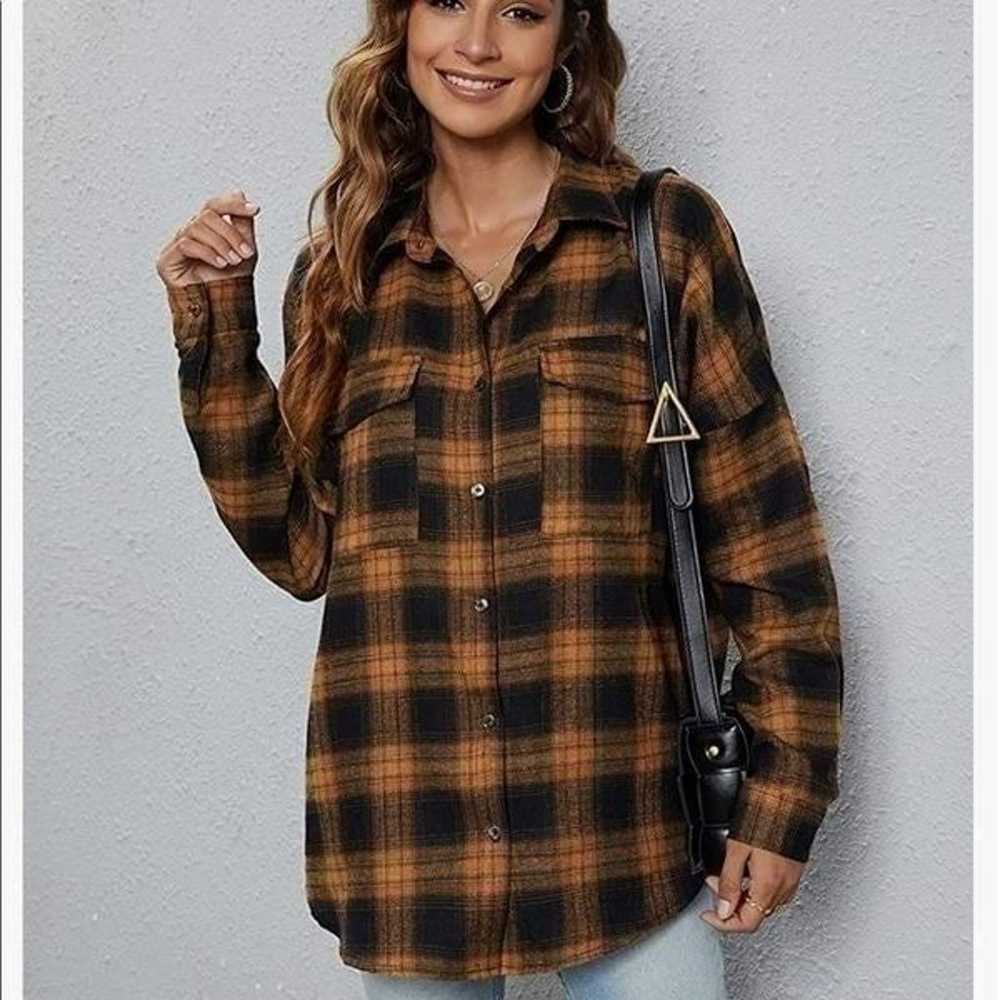 NEW Plaid Button Down Work Blouse - image 3