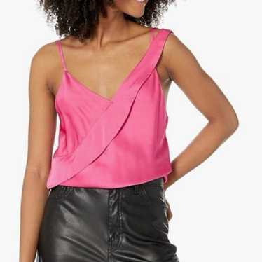 Helmut Lang hot pink fuschia satin slip sash tank