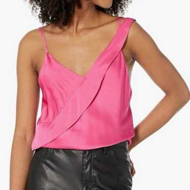 Helmut lang satin sash slip tank hot pink fuschia - image 1