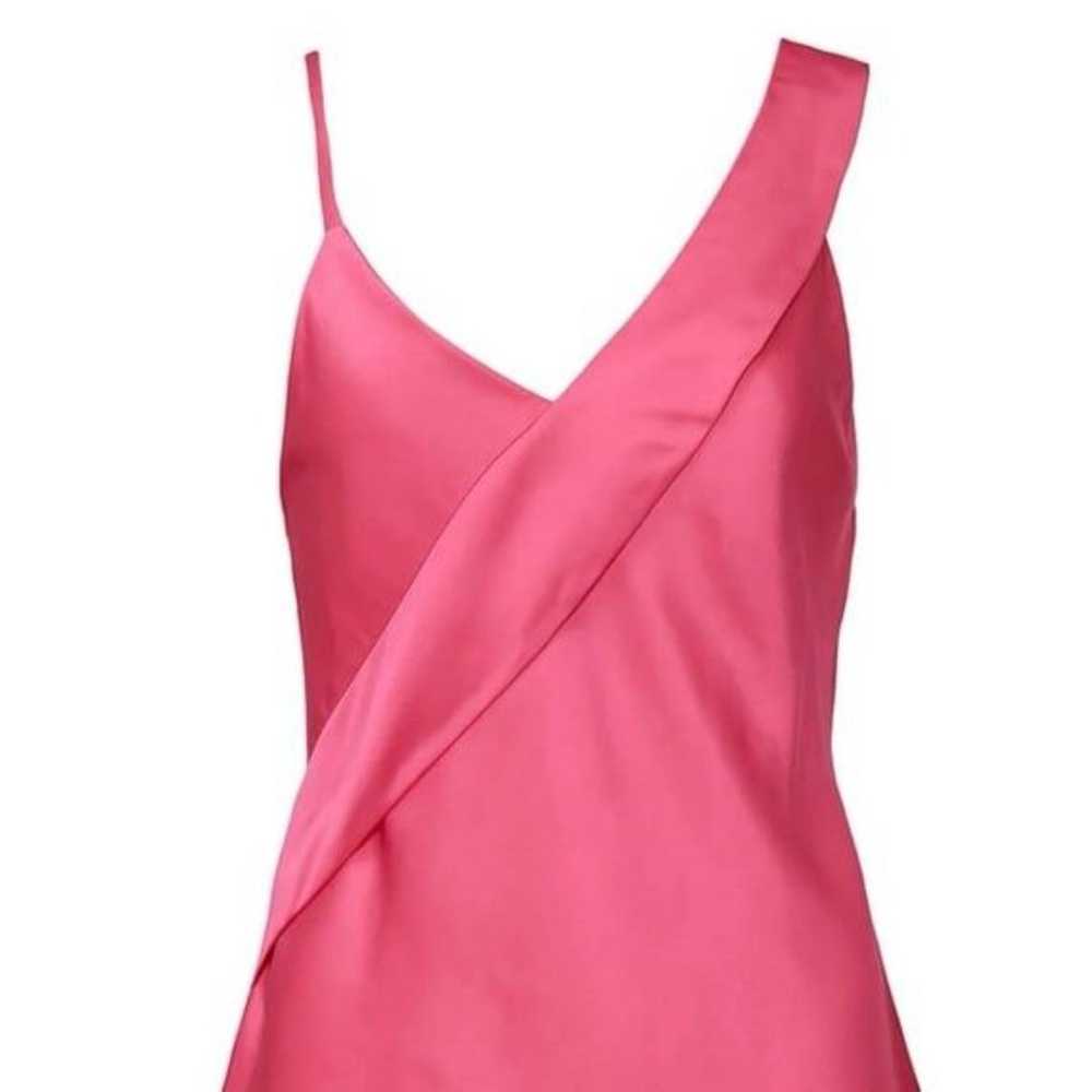 Helmut lang satin sash slip tank hot pink fuschia - image 4