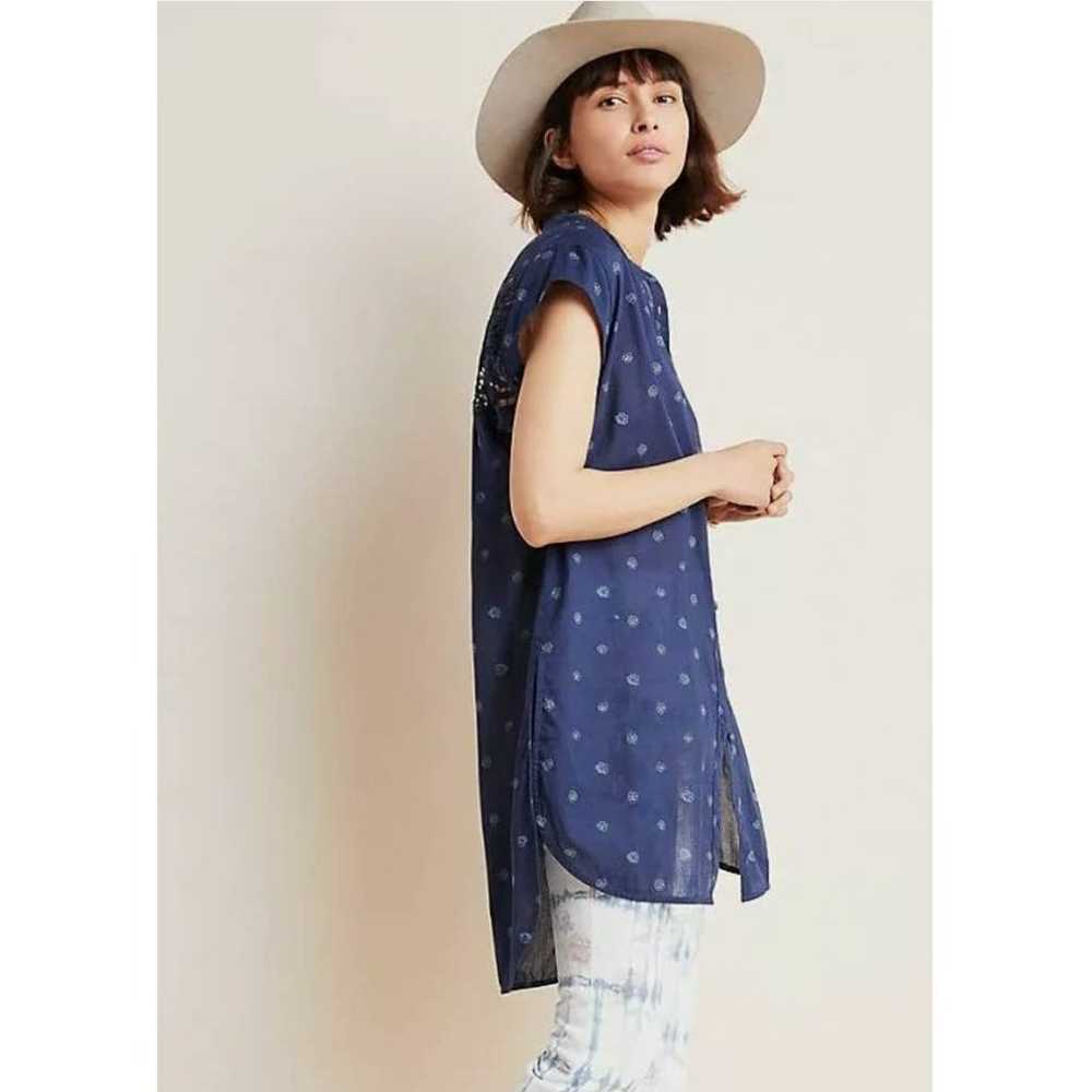 New Anthropologie Pilcro Lace Tunic $118 BLUE Sma… - image 3