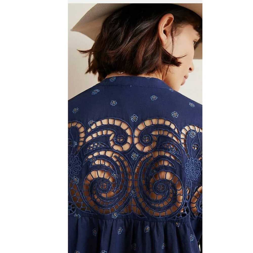 New Anthropologie Pilcro Lace Tunic $118 BLUE Sma… - image 4