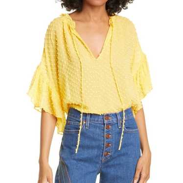 ALICE + OLIVIA Julius Ruffle Sleeve Blouse Medium