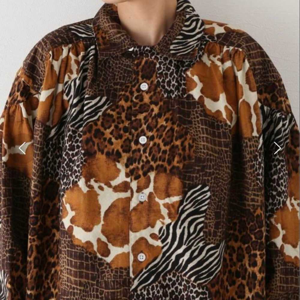 【AIE】Animal Patchwork LS Shirt Brown - image 3