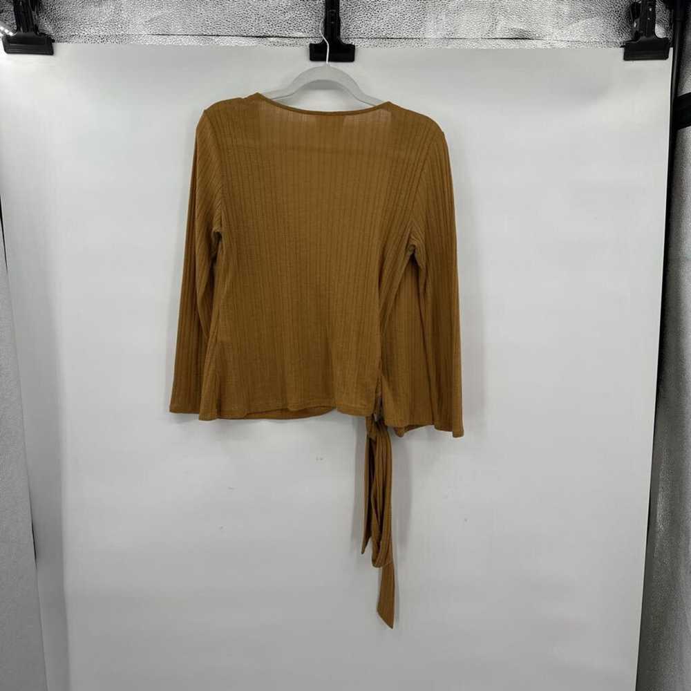 Women's Sézane Knit Wrap Brown Top Medium - image 3