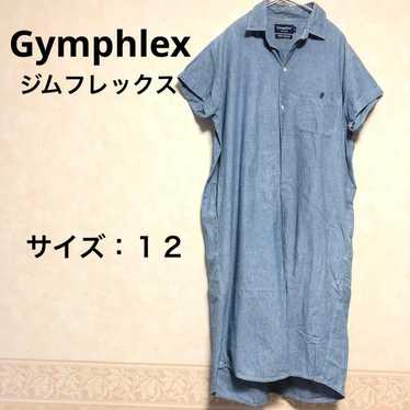 [Excellent Condition] Gymphlex Shirt Dress Blue Si