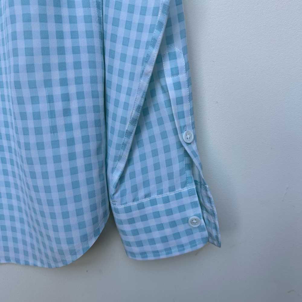 Equipment Femme Light Blue Gingham Silk Blouse - … - image 6