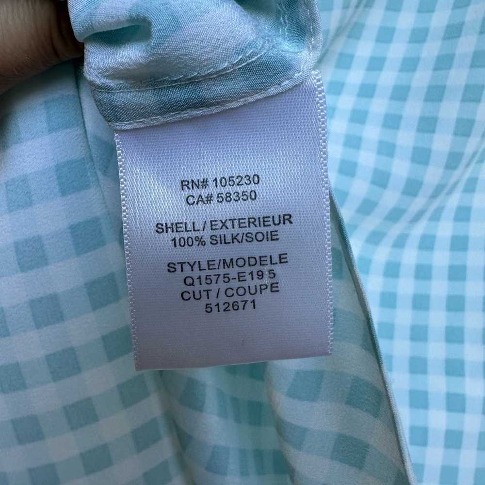 Equipment Femme Light Blue Gingham Silk Blouse - … - image 7