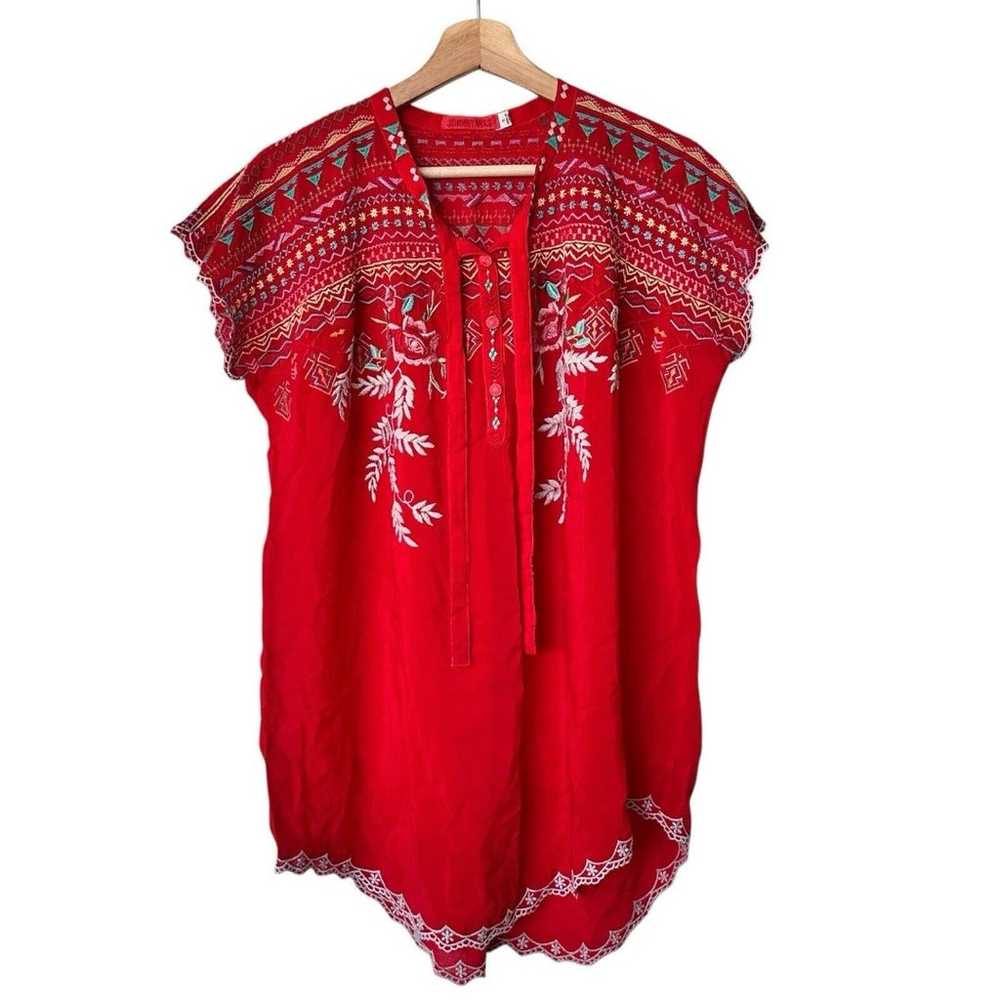 Johnny Was Lissa Small red Peasant Floral Embroid… - image 2