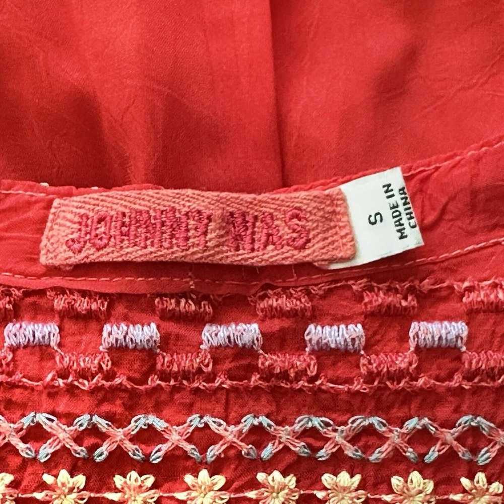 Johnny Was Lissa Small red Peasant Floral Embroid… - image 4