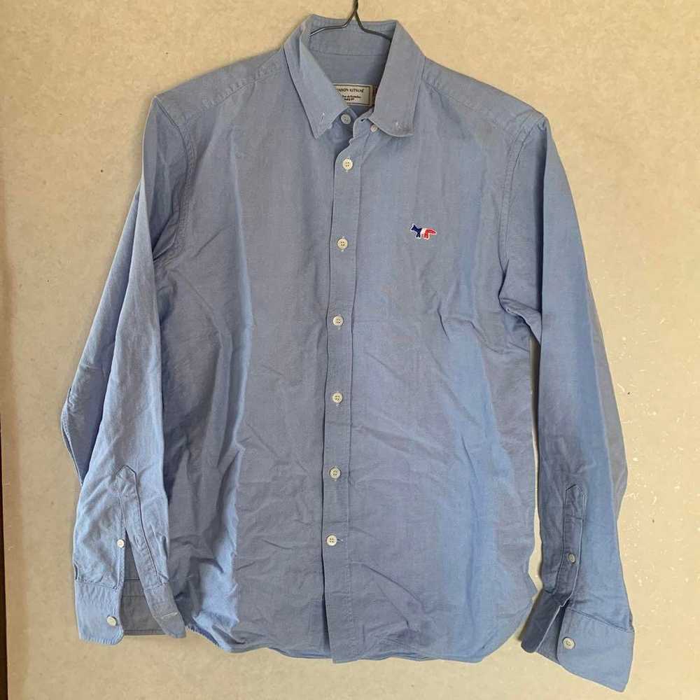 MAISON KITSUNÉ Blue Long Sleeve Shirt Size S - image 1