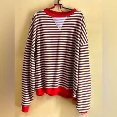 NWOT Free people we the free striped crew sweatshi