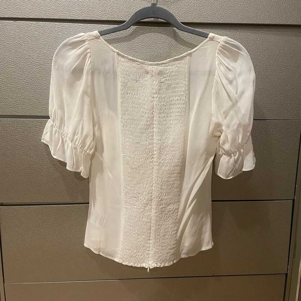 NWOT Reformation Delevan Top Blouse 8 Ivory White… - image 2