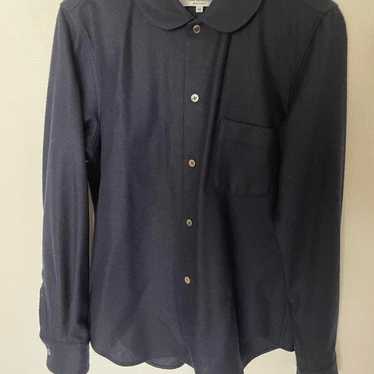 Navy bathrobe, long sleeve shirt, size M - image 1